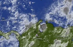 Imagen satelital de este viernes en el Caribe Colombiano. 