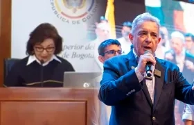 La magistrada Leonor Oviedo y el expresidente Álvaro Uribe Vélez.