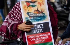 Protesta por Gaza tras detención de la flotilla.