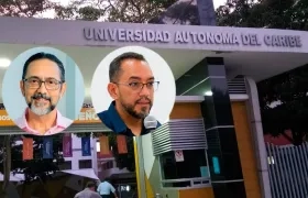 El rector de la Universidad Autónoma del Caribe Jorge Senior, y el exrector de la Universidad del Atlántico Danilo Hernández.