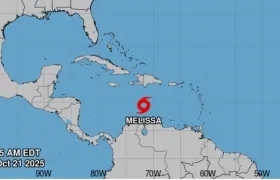 Lugar donde se encuentra en este momento el centro de la tormenta tropical Melissa. 