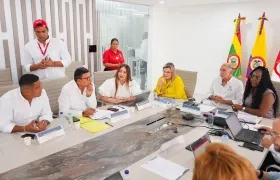 El Gobernador del Atlántico, Eduardo Verano, junto a Josefa Cassiani. 