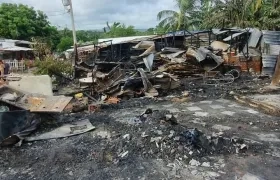 Lugar donde ocurrió el incendio en el sector de Villa Caracas. 