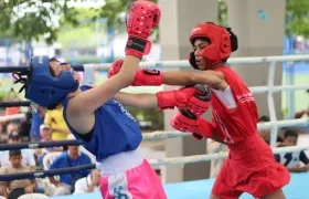 Uno de los combates efectuados en la jornada final en el parque de Las Nieves.