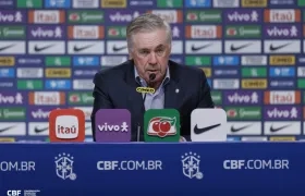 Carlo Ancelotti, entrenador de Brasil, en rueda de prensa este miércoles. 