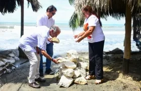 El Gobernador Verano en el inicio de las obras. 