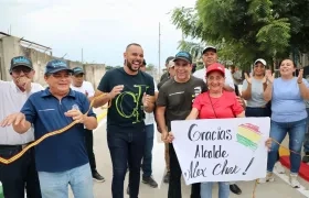 Alcalde Alejandro Char durante la entrega de las nuevas vías. 