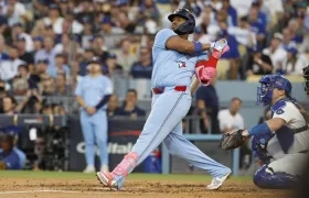 Vladimir Guerrero Jr. bateó un jonrón de dos carreras ante Ohtani en el tercer episodio.
