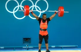 El pesista colombiano Yeison López, medalla de oro en el Mundial de Forde (Noruega).