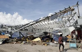 Casa destechada en Cuba por el huracán Melissa.