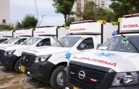 Ambulancias entregada a la Gobernación del Atlántico.
