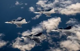 Aviones caza Gripen. 