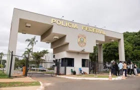 Sede de la Policía Federal, donde se encuentra Bolsonaro.