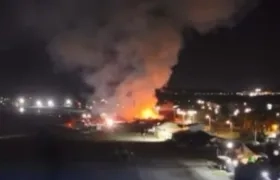 Momento del incendio.