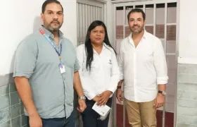 Eduard Bustamante, Coordinador Seguridad y Salud en el Trabajo; Yurlys Escalante, Inspectora; y Herber Mantilla director administrativo.   