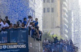 Celebración de los Dodgers en las calles de Los Ángeles.