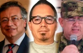 El Presidente Gustavo Petro, Wilmar Mejía  y el General  Juan Miguel Huertas.