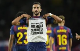 Ferran Torres celebrando su gol.