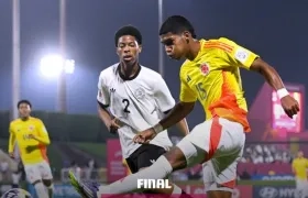 Acción de juego en el partido Alemania vs. Colombia.