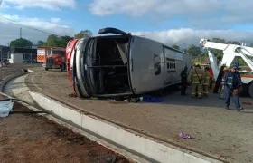 Así terminó el bus.