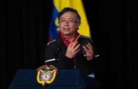 El Presidente Gustavo Petro durante la alocución de esta noche. 