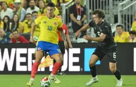 James Rodríguez durante el partido ante Nueva Zelanda. 