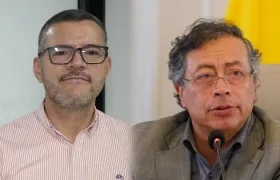 El magistrado Mauricio Rodríguez y el Presidente Gustavo Petro.