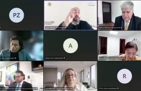 Aspecto de la audiencia de formulación de imputación de cargos contra Nicolás Petro. 