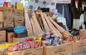 Pólvora incautada por las autoridades en diciembre de 2024. 