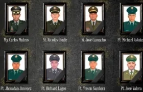 Los policías muertos en el ataque al helicóptero. 