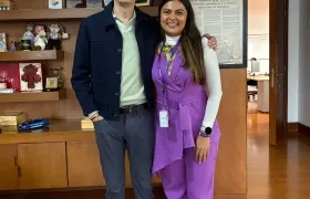 Ministro Daniel Rojas y María José Benjumea, inspectora In situ de Uniatlántico.