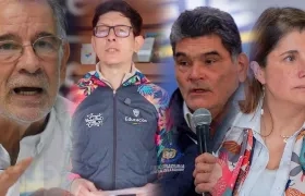 El gobernador Eduardo Verano; el ministro de Educación, Daniel Rojas; el procurador Gregorio Eljach y la defensora del Pueblo, Iris Marín Ortiz.
