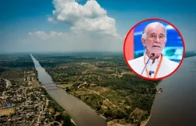 Canal del Dique y el gobernador Eduardo Verano (círculo).