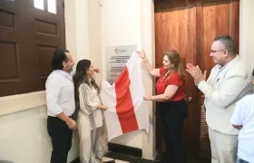 José Bedoya, director de la Fundación Santo Domingo; Verónica Cantillo, Secretaria de Cultura del Atlántico; Mireylle Juilliard, vicepresidente ejecutivo Cámara de Comercio, y Juan Pablo Mestre, director ejecutivo de Clena.  