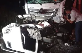 Furgón involucrado en el accidente. 