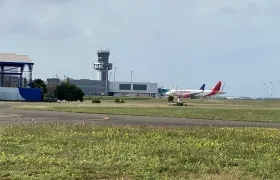 Panorámica del aeropuerto Ernesto Cortissoz este viernes. 