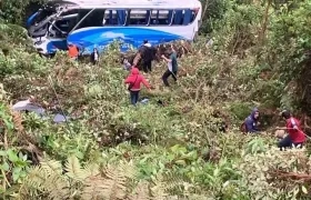 Bus después del accidente.