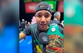 Carlos Utria tras resultar campeón. 