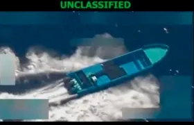 Lancha destruída por Estados Unidos. 