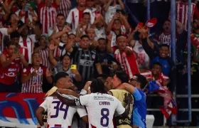 Celebración de Junior ante la goleada frente al Deportes Tolima.