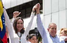 María Corina Machado y Edmundo González en manifestación en Venezuela el año pasado.