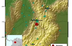 Evento sísmico de esta madrugada en Colombia