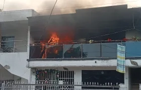 Incendio en el barrio Olaya.
