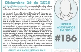 José Miguel Mojica Conchangui fue asesinado el día anterior por hombres armados. 