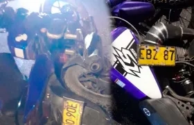 Las dos motos involucradas en el accidente. 