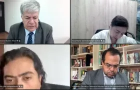 Aspecto de la audiencia de este martes contra Nicolás Petro. 