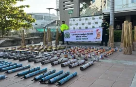 Pólvora incautada por la Policía en Cartagena. 