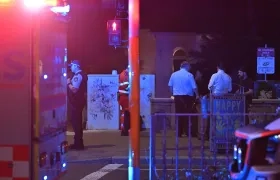 Policía durante el incidente.