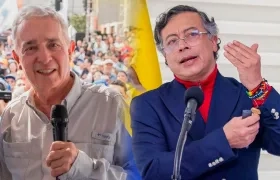 El expresidente Álvaro Uribe y Gustavo Petro.