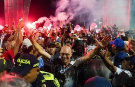 El técnico Alfredo Arias fue aclamado por la hinchada de Junior, que coreó su apellido. .